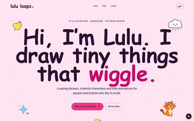 Home page of Lulu Loops, a site made with Onpage.ai